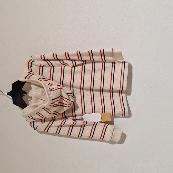 Ever & Ever 3 Button Stripe Hooded Shirt 12mo NWT - Picture 4 of 15